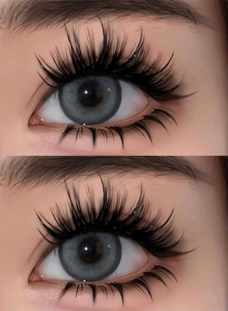 Natural False Eyelashes Wispy Cat Eye Lashes Reusable Self-Adhesive Eyelashes Fluffy Pack 3D Strip Short Volume Fake Eyelashes 10 Pack Special