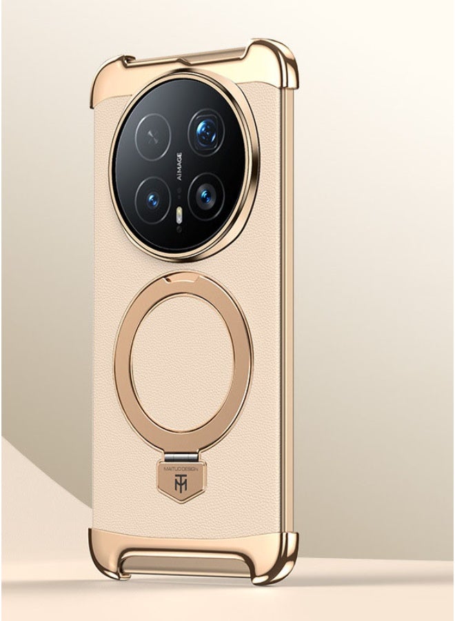 غطاء مغناطيسي لهونور ماجيك 8 برو، غلاف جلد بدون إطار مع حامل حلقي، تصميم رفيع بمستوى عسكري مقاوم للصدمات. - Image 1
