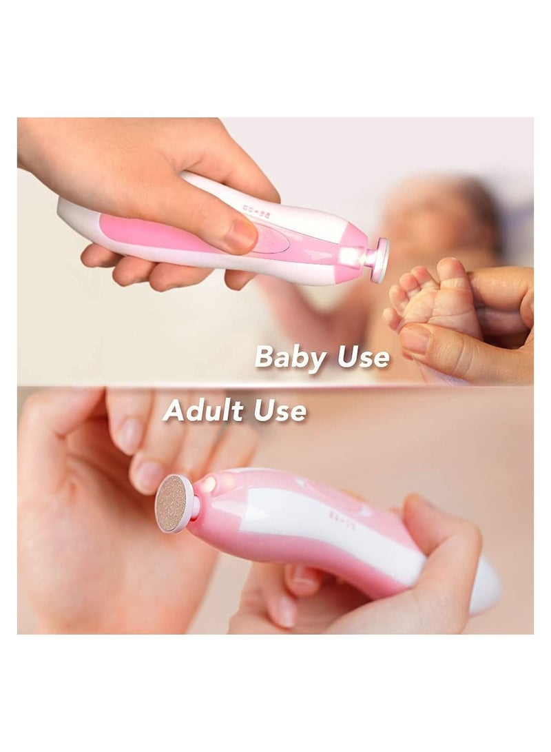 Electric Baby Nail Trimmer - Safe Toenail and Fingernails Care Trim with LED Light for Infant Toddlers Kids Adults - with 6 Interchangeable Pads and Adjustable Speed - Image 5