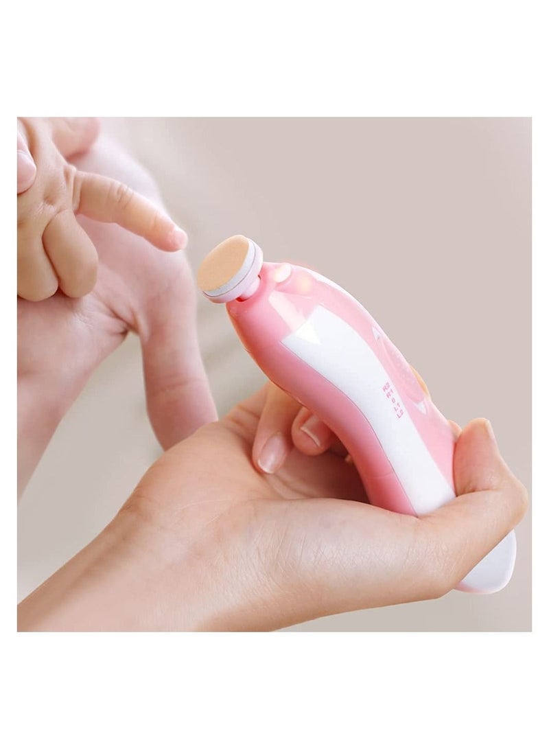 Electric Baby Nail Trimmer - Safe Toenail and Fingernails Care Trim with LED Light for Infant Toddlers Kids Adults - with 6 Interchangeable Pads and Adjustable Speed - Image 3