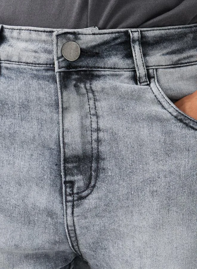 Styli Styli Mid Rise Slim Fit Faded Jeans