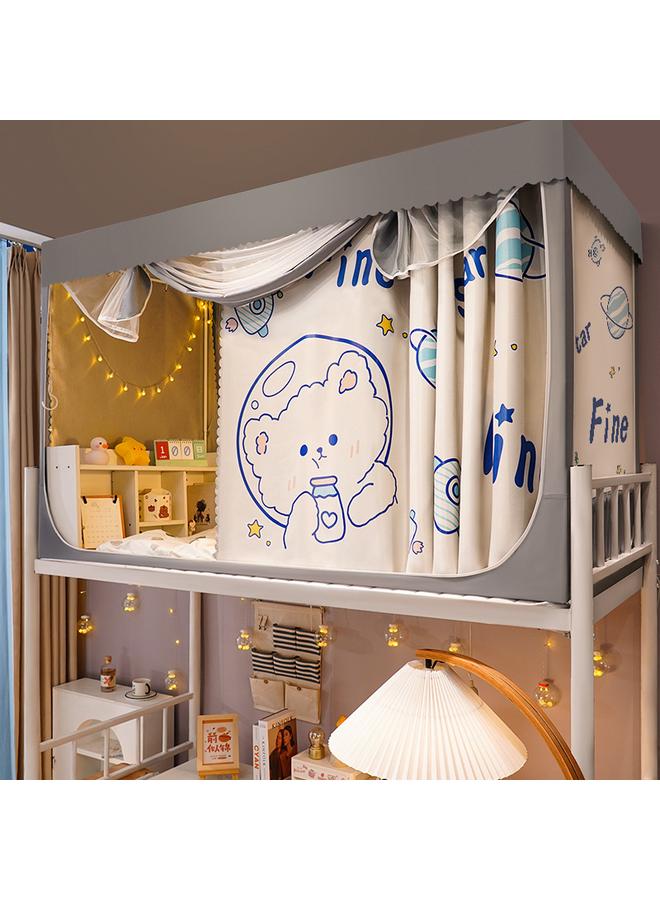 Bluejw Shading Bed Curtain Mosquito Net Integrated Student Dormitory Upper Cloth Dormitory Upper And Lower Sleepers Single University Full Chi Mega  - Image 1