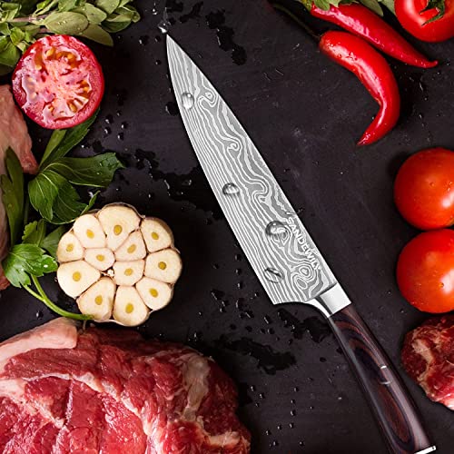 SANDEWILY Professional Kitchen Knives High Carbon Stainless Steel Chef Knife Set,3PCS Ultra Sharp Japanese Knife with Sheath,Ergonomic Pakkawood Handle Elegant Gift Box for Home or Restaurant - Image 4