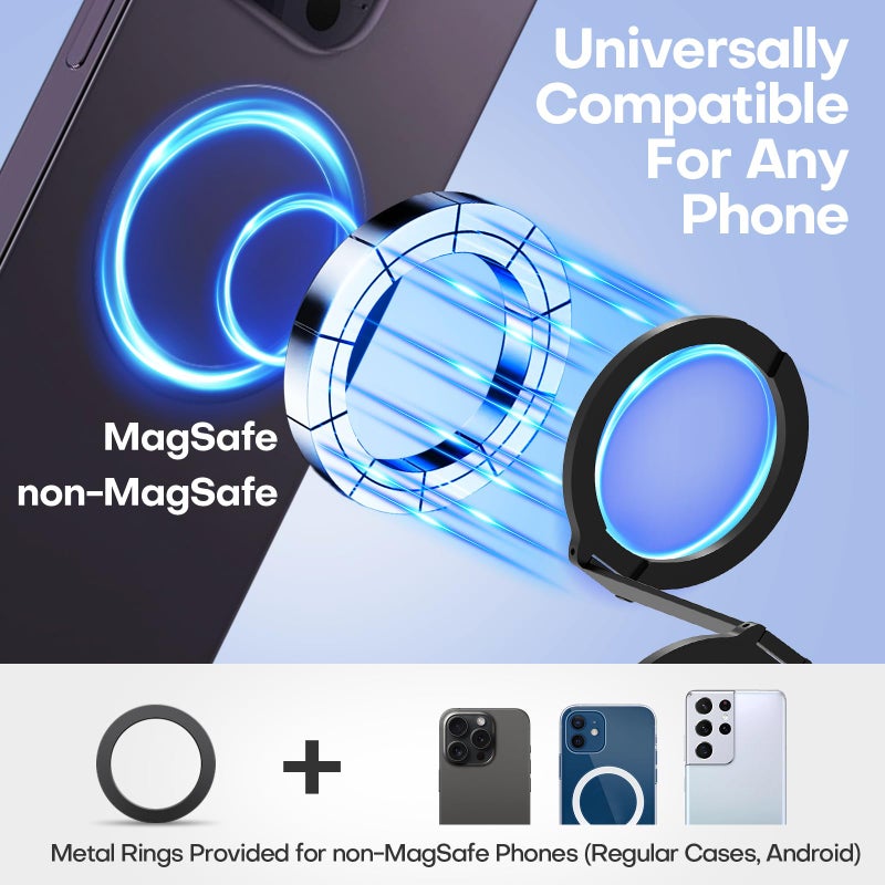 MCCHJoy Mini Airplane Magnetic Phone Holder MagSafe Compatible Magnetic Travel Phone Mount Must-Have Long Flight Accessories Travel Essentials, Upgraded Version with Stronger Hinges and One-Sided Magnets - Image 4