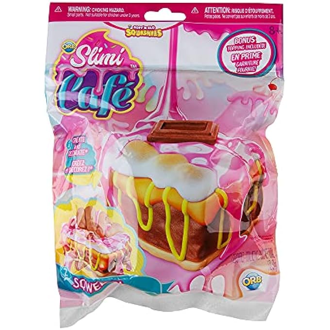 ORB 35769 Slimi Cafe Squishie S'More Brownie Chocolate Cake Starter Pack with Crushed Elements for Making Squezze Pastry Toys for Ages 8 Years + - Image 1