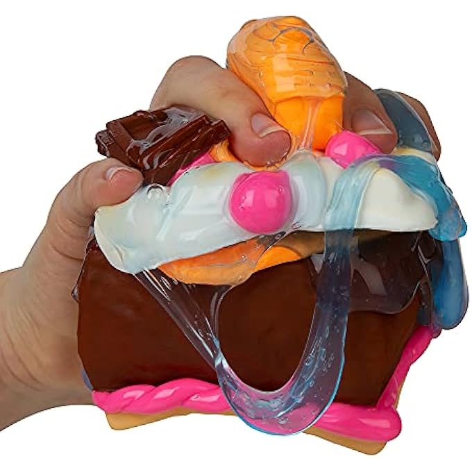 ORB 35769 Slimi Cafe Squishie S'More Brownie Chocolate Cake Starter Pack with Crushed Elements for Making Squezze Pastry Toys for Ages 8 Years + - Image 3
