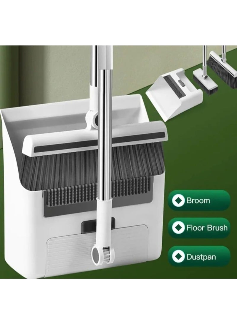 Smart Broom, Dustpan & Floor Brush Set | Innovative Detangling Design | Convenient & Easy to Use | Effortless Effective Cleaning (No More Tangled Debris!) LO - Image 2