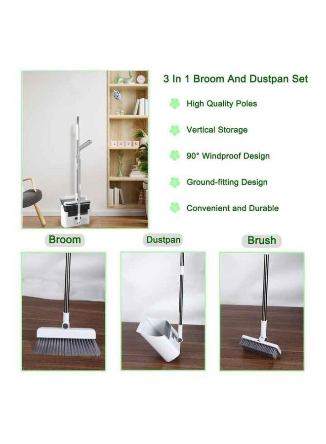 Smart Broom, Dustpan & Floor Brush Set | Innovative Detangling Design | Convenient & Easy to Use | Effortless Effective Cleaning (No More Tangled Debris!) LO - Image 3