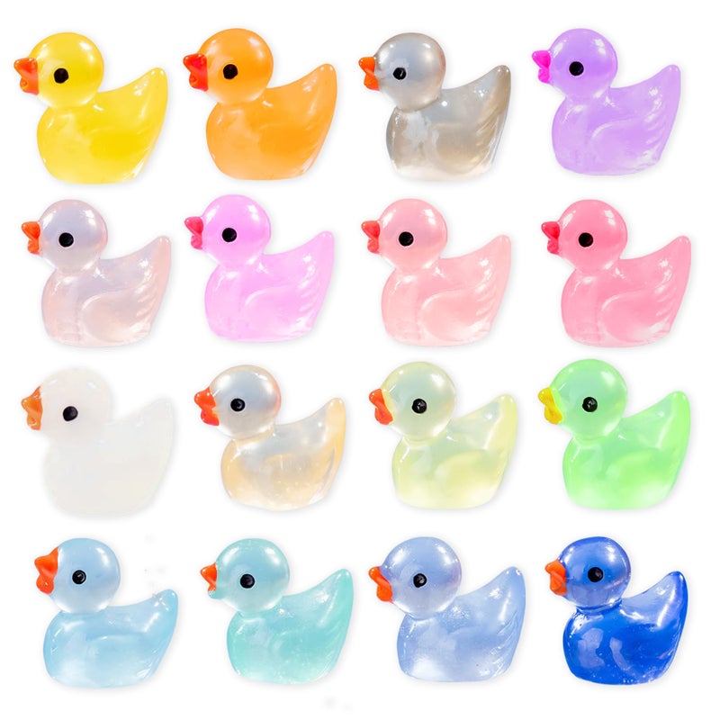 YOJO 16PCS Luminous Mini Resin Duck Fridge Magnets, Strong Colorful Refrigerator Magnets, Decorative Magnets for Fridge Locker Whiteboard Kitchen Office Classroom Decor - Image 1
