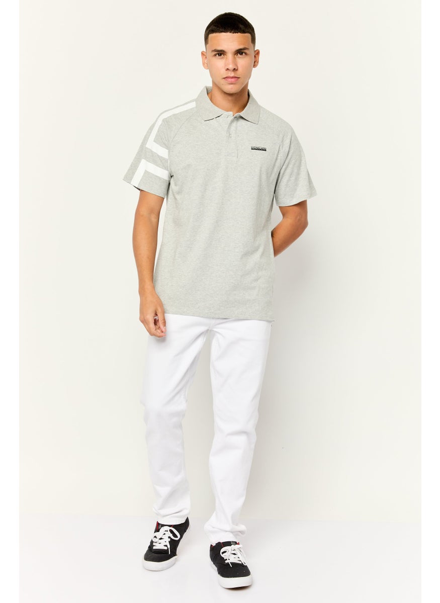 Nordland - Men Regular Fit Short Sleeve Brand Polo Shirt, Light Grey - Image 1