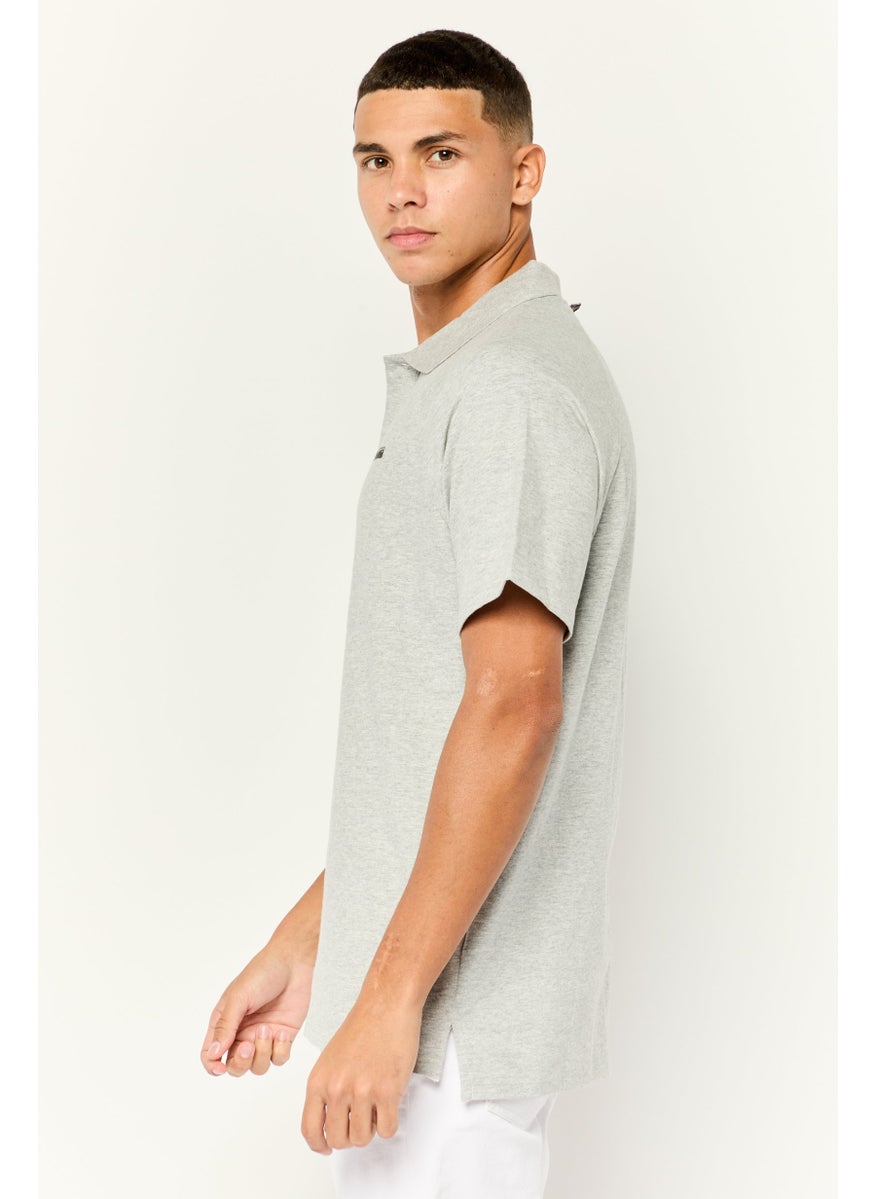 Nordland - Men Regular Fit Short Sleeve Brand Polo Shirt, Light Grey - Image 1