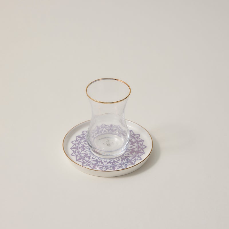 La Mesa white porcelain and glass tea and coffee cups set 18 pcs - Image 3