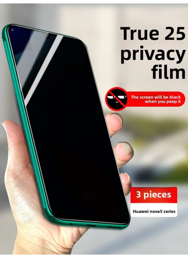 Generic For Huawei Nova 5 Tempered Film Anti-peep For Huawei Nova5Pro Full Screen Coverage Nova 5z Anti-peeping Phone-Colour:[full Screen Covered With Diamond Film]◆Ultra-clear 2-piece Pack-Size:For Huawei Nova 5i Pro  - Image 2