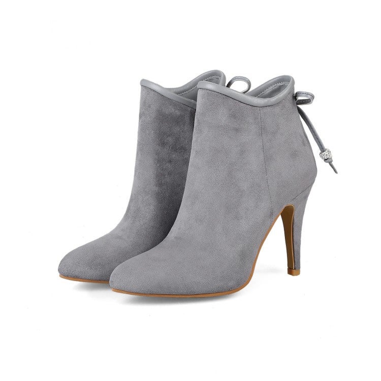 2017 Sweet Bow Short Boots Thin Heel High Heel Size 32-48 Women'S Boots 1129 - Image 1