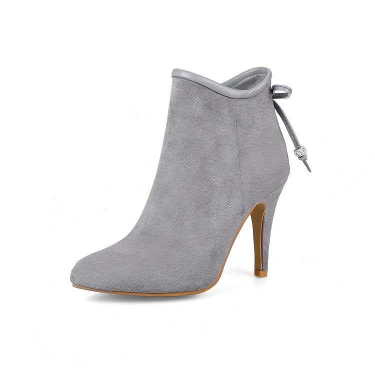 2017 Sweet Bow Short Boots Thin Heel High Heel Size 32-48 Women'S Boots 1129 - Image 3