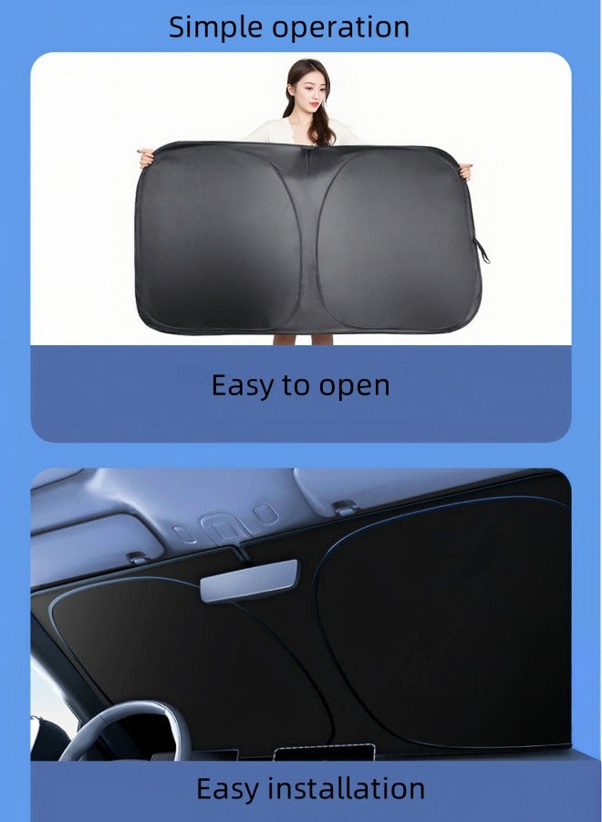 Cold Titanium Ice Layer Car Windshield Sunshade (140×80cm) – Foldable Front Window Sun Visor | Ultimate Heat Insulation & UV Protection - Image 5