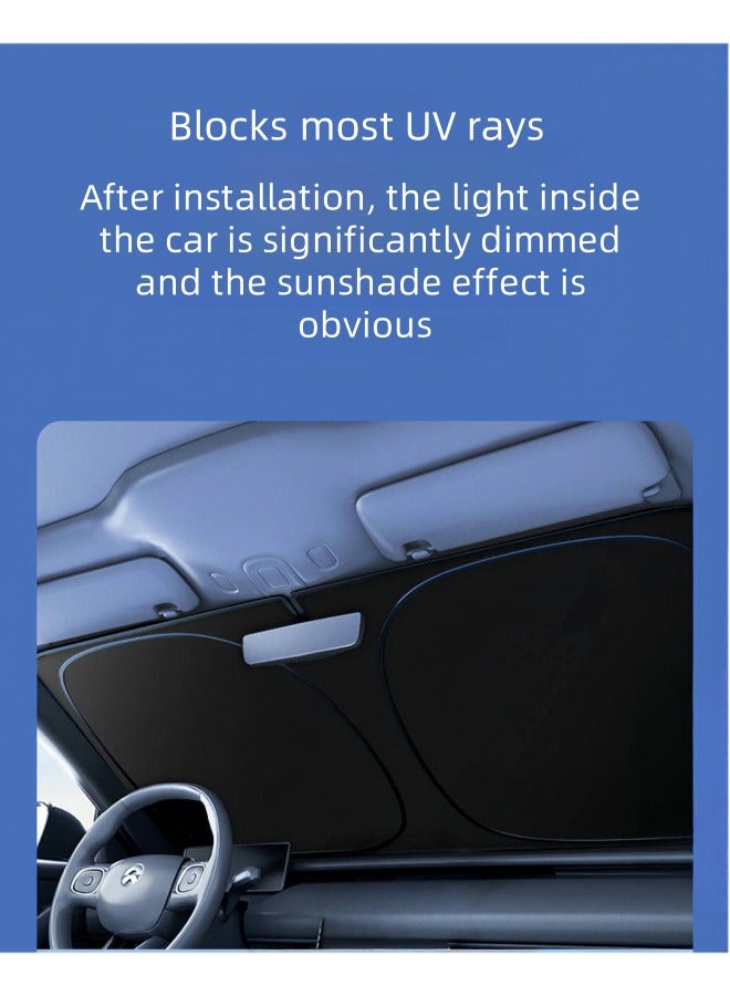 Cold Titanium Ice Layer Car Windshield Sunshade (140×80cm) – Foldable Front Window Sun Visor | Ultimate Heat Insulation & UV Protection - Image 4