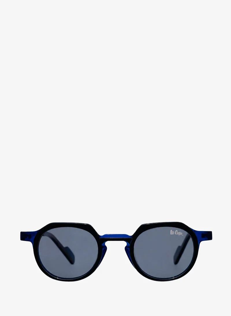 لي كوبر 1.1 Polarized Sunglasses Black Blue Frame Gradient Grey Mirror Lens 45mm  - LCU10567C1