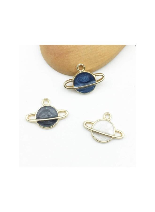 klarako 30pcs Planet Pendant Charms Planet Enamel Charms DIY Jewelry Craft Making Accessoies for Necklace Bracelet Earrings (Blue Black White)  - Image 2