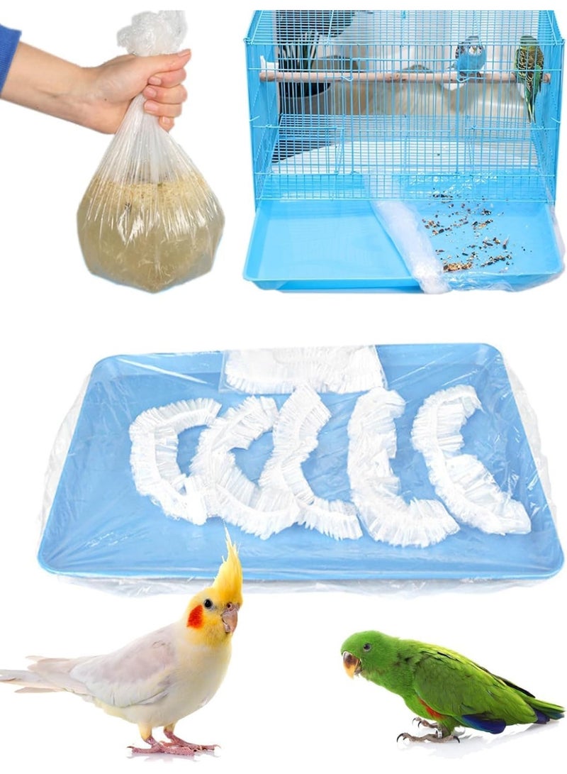 ٥٠ قطعة بطانة أقفاص طيور قابلة للتخلص، بطانة صواني بلاستيكية شفافة لأقفاص الببغاء والطائر الطيّار، مناسبة لجميع أنواع طيور الكناري والحسون والكوكاتيل - Image 1