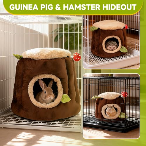 LYART Guinea Pig Hamster Bedding or Hideout for Mouse Mice Rat Ferret Bunny Fluff Bedding Bed House Cage Accessories Dwarf Rabbits Hedgehog Bearded Dragon Warm Bedding Winter Nest Cave Washable2L - Image 3