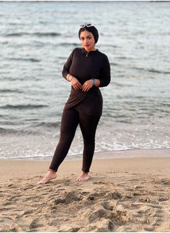 Puritopia Just Black Elegant Burkini For Swimming  - Image 3