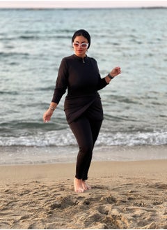 Puritopia Just Black Elegant Burkini For Swimming  - Image 2