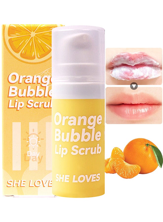 She Loves Orange Bubble Lip Scrub For Women Girl, Apply Evenly And Thinly During The Day, Lip Care Gift For Repairs Dry Chapped And Peeling Lips, Suitable For Use Before Makeup, Create Moist And Elastic Lips - Image 1