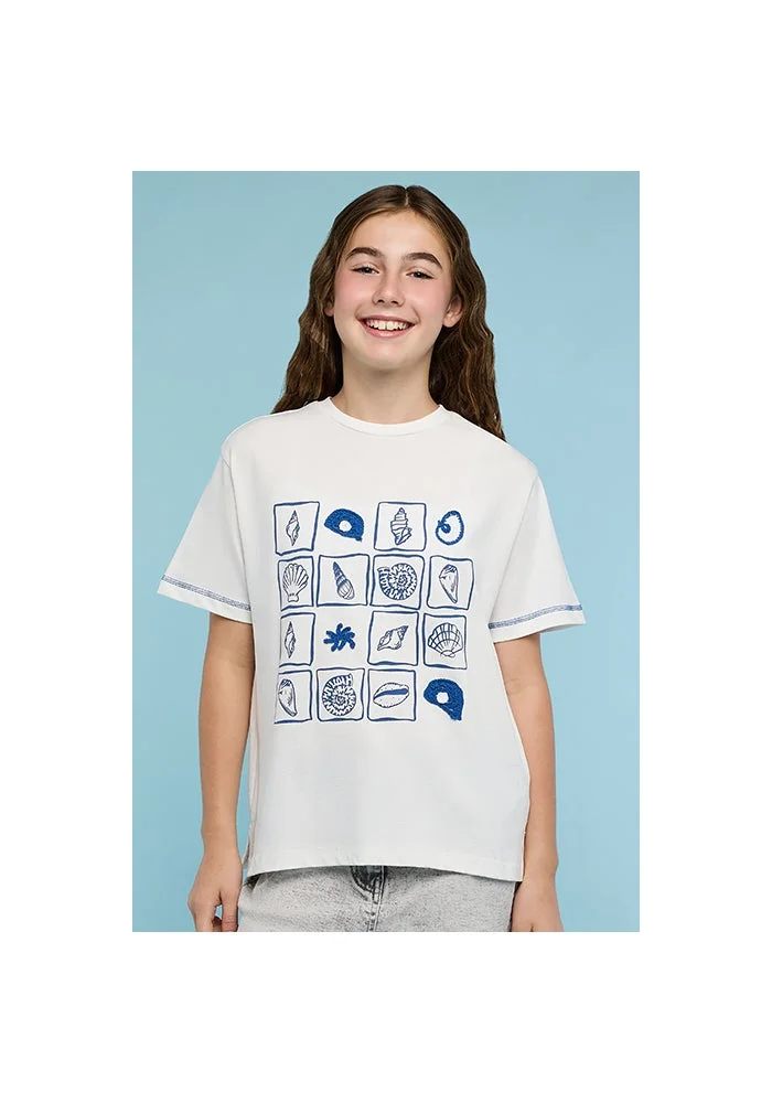أر أند بي Printed T-Shirt with Crew Neck and Short Sleeves