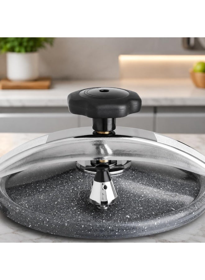 9Liters Granite Non-Stick Pressure Cooker for Fast Cooking | Pressure Cooker with Airtight Lid, Ergonomic Handle, High Quality Safety Valve (Grey, 9 Liter) Grey - Image 4