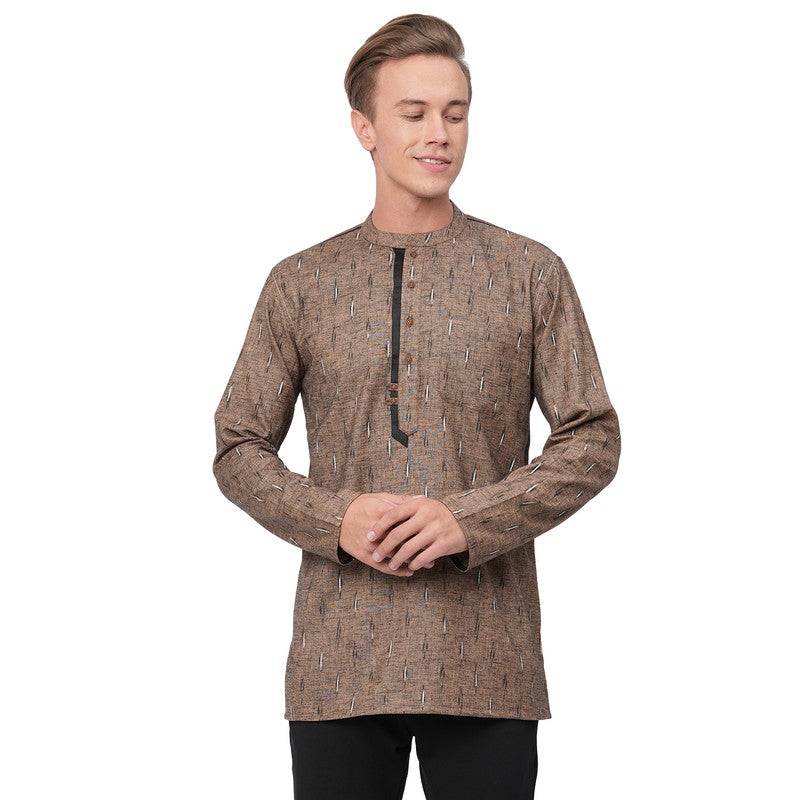 ARCHATTIRE Men’s Rust Polycotton Kurta for Men - Image 1