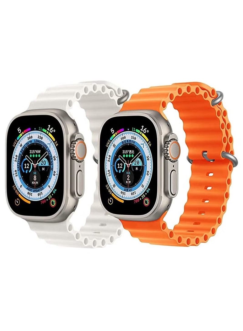 vesus Pack of 2 silicone ocean smartwatch Band Strap Compatible for Watch ultra 49mm - Image 1
