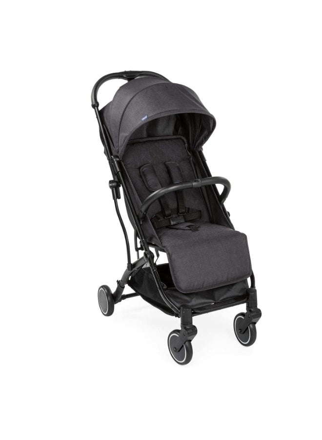 شيكو عربة أطفال شيكو ترولي مي مع قضيب حماية أمامي، مناسبة للأطفال من عمر 0-3 سنوات (أولاد وبنات)، سهلة الحمل والتنقل، مسند ظهر قابل للإمالة مع تعديل متعدد المستويات، قابلة للطي بيد واحدة، غطاء مطري مرفق، مظلة مزودة بنافذة شبكية، (حتى 15 كجم، لون أسود حجري) - Image 1