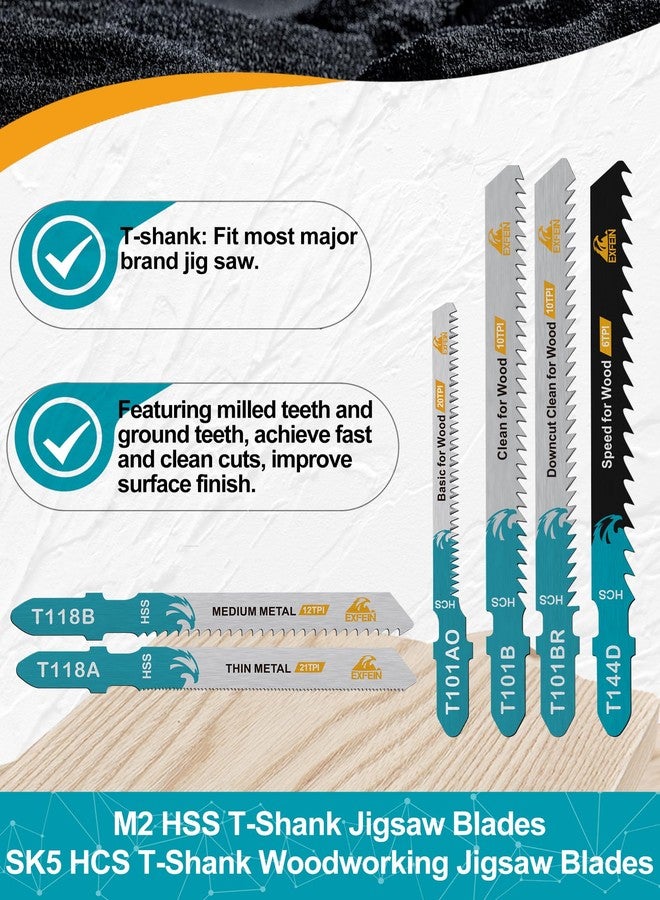 EXFEIN 50-Piece Jigsaw Blades for Metal and Softwood Plywood, Professional Accessory Jigsaw - Image 3