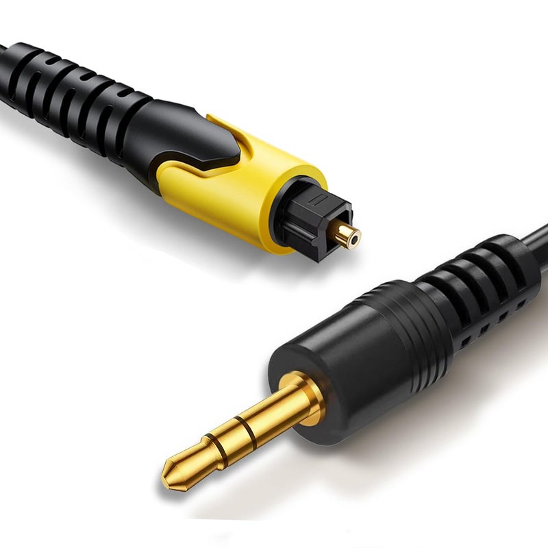 Tackston 192KHz DAC Optical to 35mm Converter Optical Audio Cable to AUX Adapter Unidirectional from Digital to Analog SPDIF to Aux Cable for Connecting TV Optical to Speaker Headphone AUX - Image 2