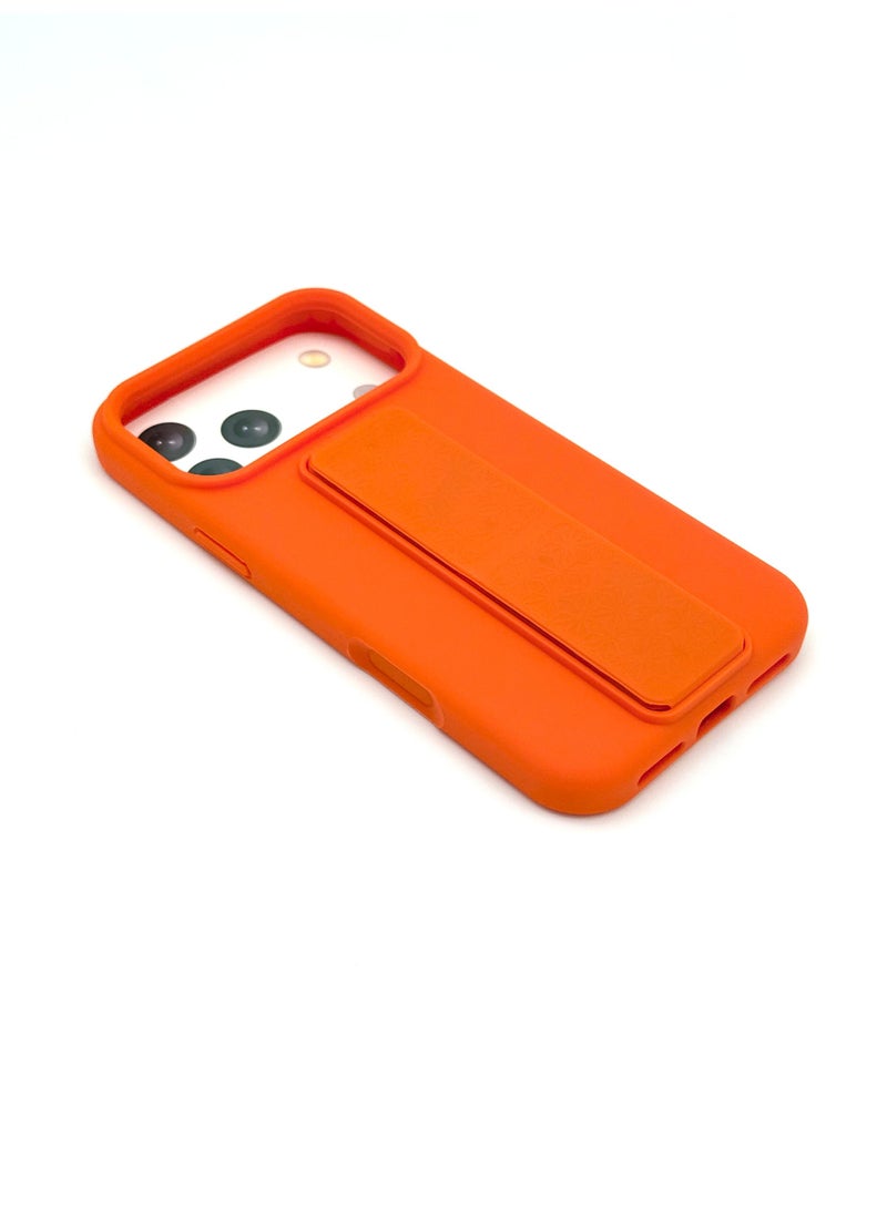 general Orange Dual-Layer Shockproof Case with Built-in Kickstand for iPhone 17 Pro Max - Heavy Duty Protection Phone Cover - Image 4