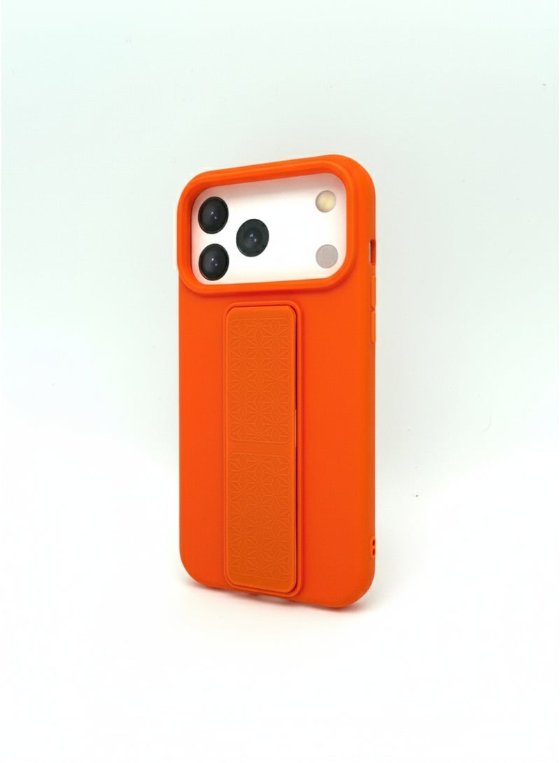 general Orange Dual-Layer Shockproof Case with Built-in Kickstand for iPhone 17 Pro Max - Heavy Duty Protection Phone Cover - Image 2