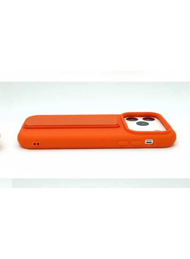 general Orange Dual-Layer Shockproof Case with Built-in Kickstand for iPhone 17 Pro Max - Heavy Duty Protection Phone Cover - Image 3