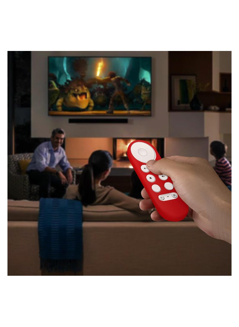 SYOSI Remote Cover Set, Compatible with Google Chromecast 2020 4K (not for New-Generation) Remote and Device Case 2 Piece Set, for 2020 Chromecast Voice Remote, Shockproof Washable Cover (Red) - Image 4