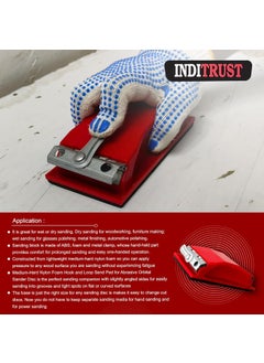 Inditrust Inditrust Plastic Hand Sanding Block with Clip on Fitting Sanding Block Sander Pad for Wood Glasses Car Furniture Finishing Sanding Sheets Holder Clamp 1 Pc  - Image 4
