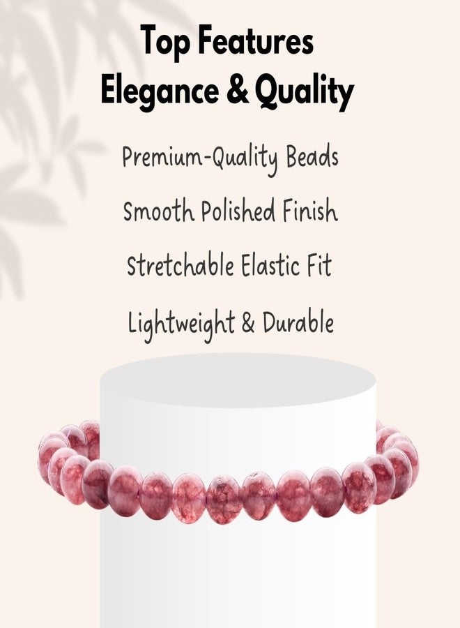Plus Value Pink Tourmaline Bracelet Reiki & Healing Crystal Products | Stylish Charm Crystal Bracelet (6mm Beads Size, Jute Bag) - Image 4