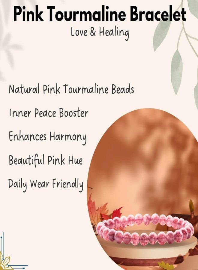 Plus Value Pink Tourmaline Bracelet Reiki & Healing Crystal Products | Stylish Charm Crystal Bracelet (6mm Beads Size, Jute Bag) - Image 5