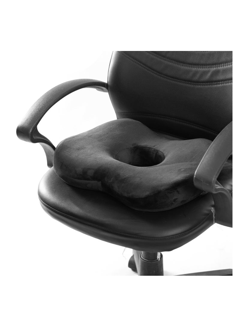 ماكس كمفورت وسادة مقعد بواسير ألفا ميمورى فوم أمريكى لعلاج آلام البواسير وأسفل الظهر , وسادة جلوس طبية حديثة لراحة الجسم , أسود - Image 3