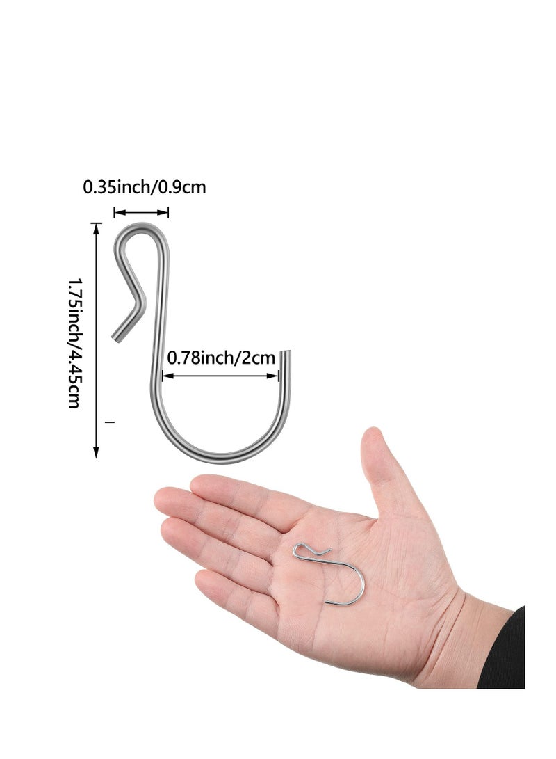 KASTWAVE S Shaped Metal Hooks Clip, S Shaped Hooks Stainless Steel Metal Hangers,Not Slip Off, Suitable for Indoor and Outdoor Hanging,  Kitchen Lights, Hanging Hooks for DIY Crafts(100 Pieces) Silver - Image 3