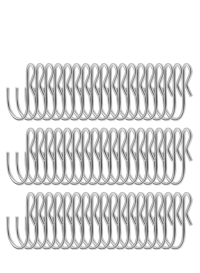 KASTWAVE S Shaped Metal Hooks Clip, S Shaped Hooks Stainless Steel Metal Hangers,Not Slip Off, Suitable for Indoor and Outdoor Hanging,  Kitchen Lights, Hanging Hooks for DIY Crafts(100 Pieces) Silver - Image 1