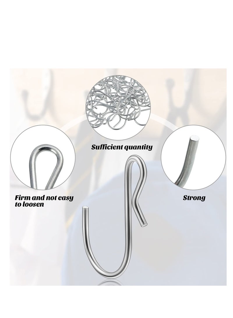 KASTWAVE S Shaped Metal Hooks Clip, S Shaped Hooks Stainless Steel Metal Hangers,Not Slip Off, Suitable for Indoor and Outdoor Hanging,  Kitchen Lights, Hanging Hooks for DIY Crafts(100 Pieces) Silver - Image 4