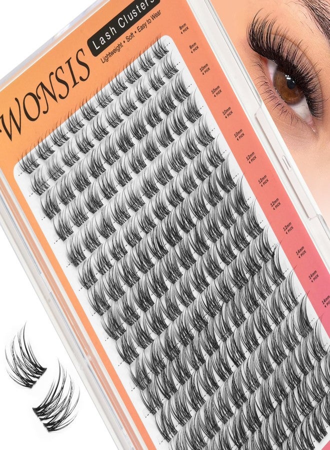 WONSIS Lash Clusters, Invisible Band Natural Eyelash Extensions, Reusable Individual 8-16 mm Lashes Clusters, Natural Wispy False Eyelashes for Home Eyelash Extensions by WONSIS - Image 1