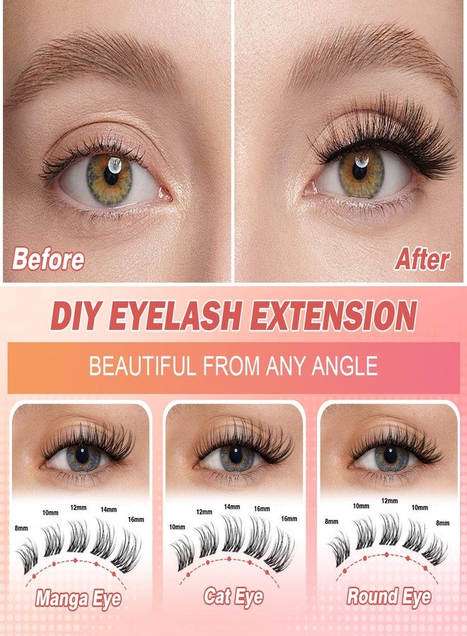 WONSIS Lash Clusters, Invisible Band Natural Eyelash Extensions, Reusable Individual 8-16 mm Lashes Clusters, Natural Wispy False Eyelashes for Home Eyelash Extensions by WONSIS - Image 4