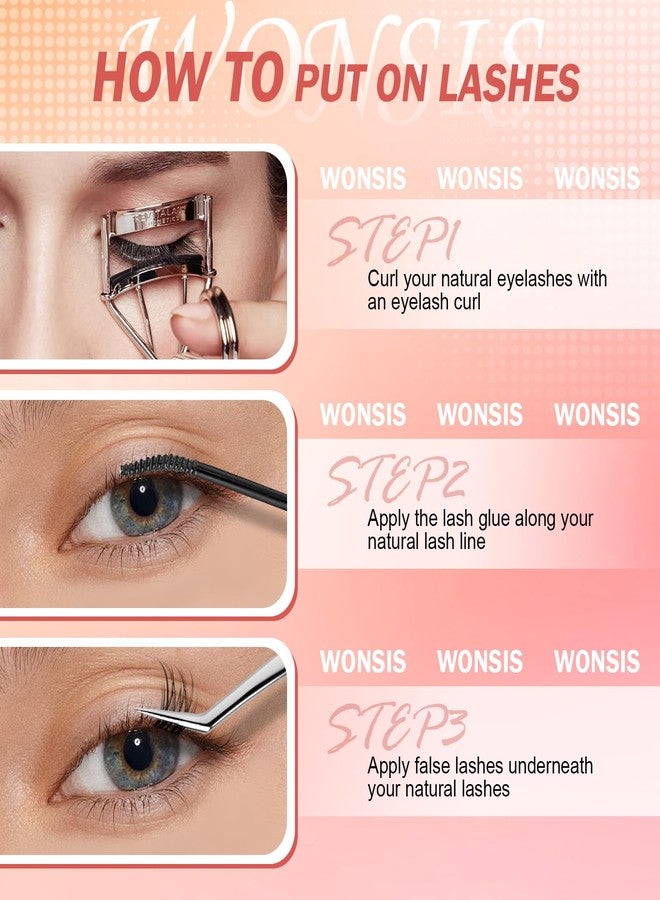 WONSIS Lash Clusters, Invisible Band Natural Eyelash Extensions, Reusable Individual 8-16 mm Lashes Clusters, Natural Wispy False Eyelashes for Home Eyelash Extensions by WONSIS - Image 5
