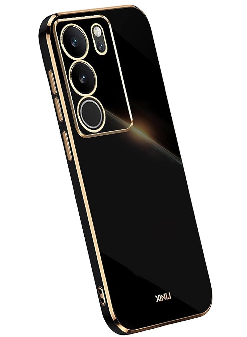 VKL Case Compatible with VIVO V29 5G, Soft TPU Material Cover, Bright Surface Phone Case, No Yellowing, No Fading - black - Image 1